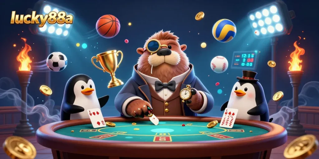 Experience exciting gameplay at lucky88a while playing underwater poker with fun characters.